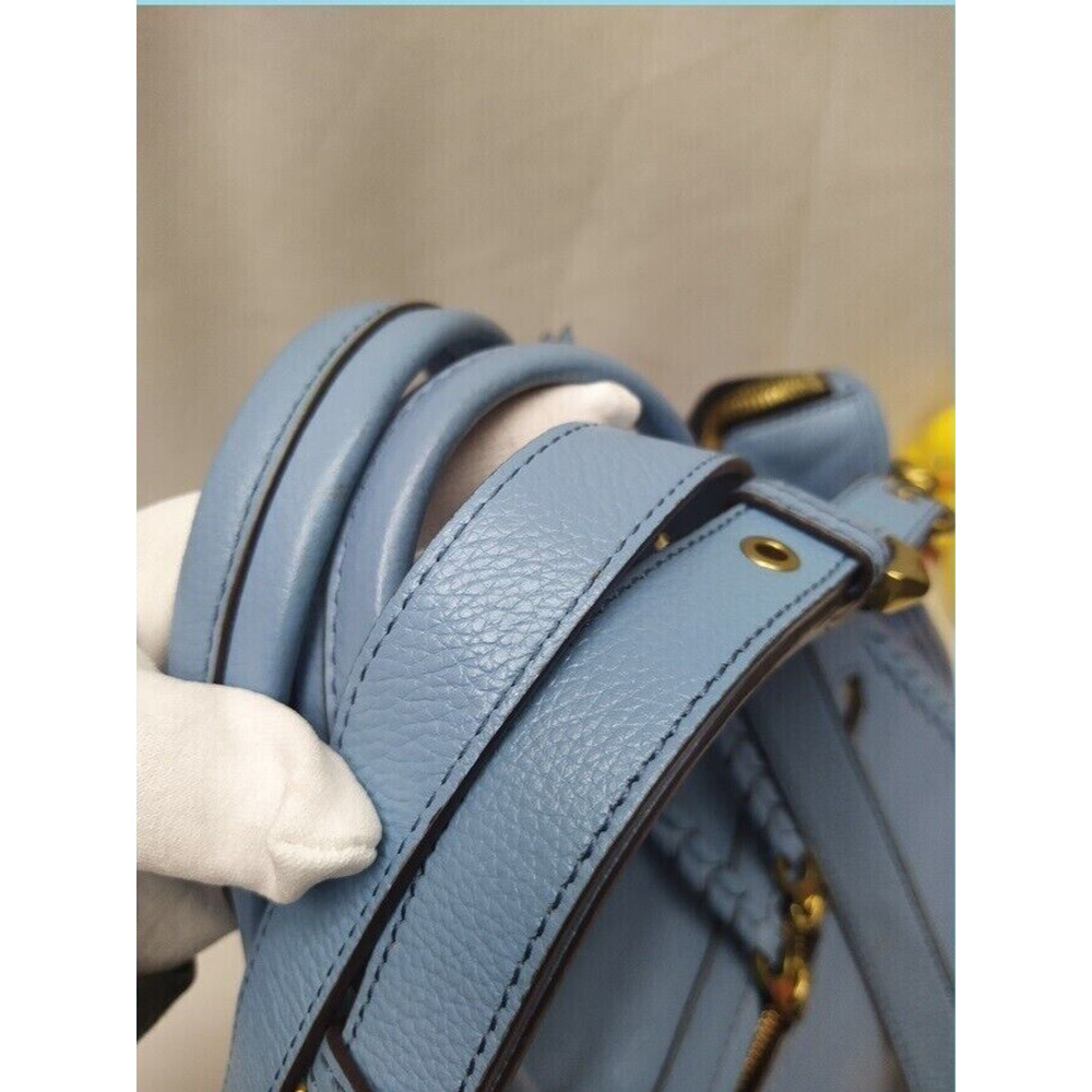 orYANY Sky Blue Pebbled Leather Tassel Zipper Closure Satchel Bag- MSRP $242 - Picture 5 of 16